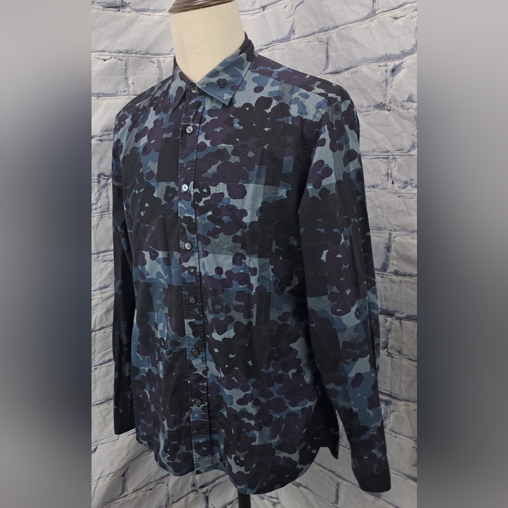 Burberry Men's Alden Multi Camo Button Down Trim Fit Sport Shirt Camo $425 XL - Picture 11 of 13
